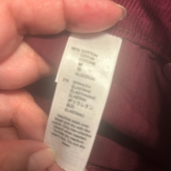 GAP corduroy midrise pants size 10 burgundy - Picture 6 of 6